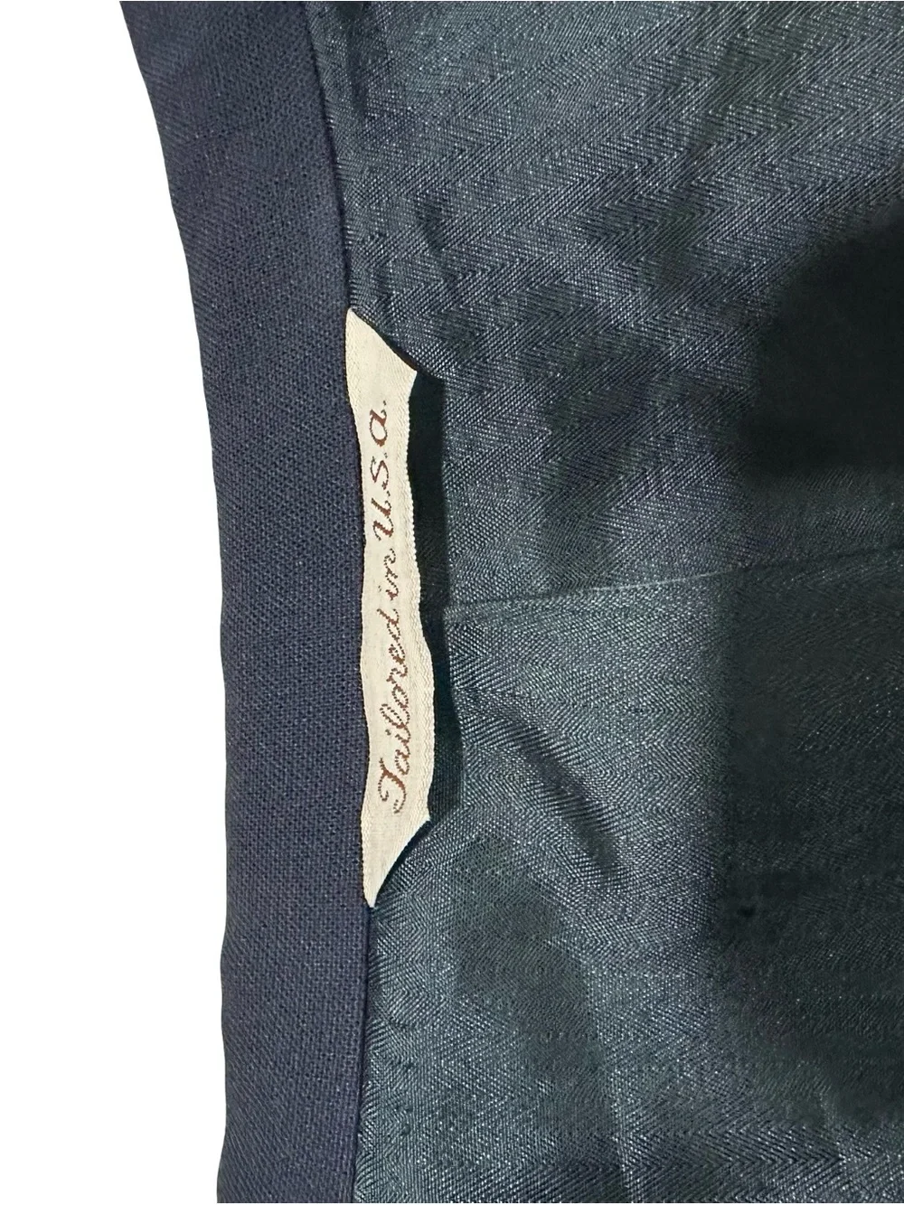 Vtg Stafford Navy Blue Wool Suit Jacket Sports Coat Tailored In USA Sz 46R NWOT